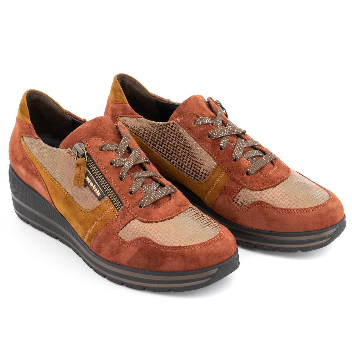 Basket confort en cuir MEPHISTO Femme ABBY brique Chaussures Grassler