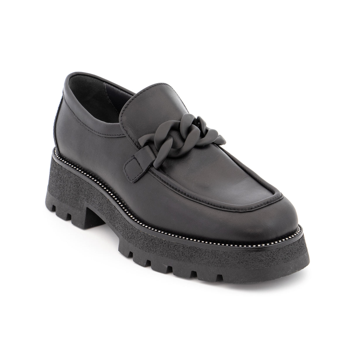 Mocassin Femme CHUT BR 3271 - Noir/Argent - Taille 37 - Microfibre - Neuf Avec Emballage