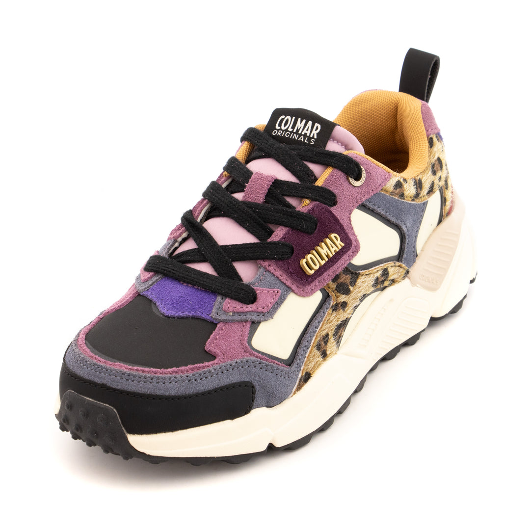 Baskets Colmar Garner Flashy 125 Pour Femme - Daim Et Nylon, Semelle Caoutchouc, Talon 4 Cm, Coloris Militaire Green