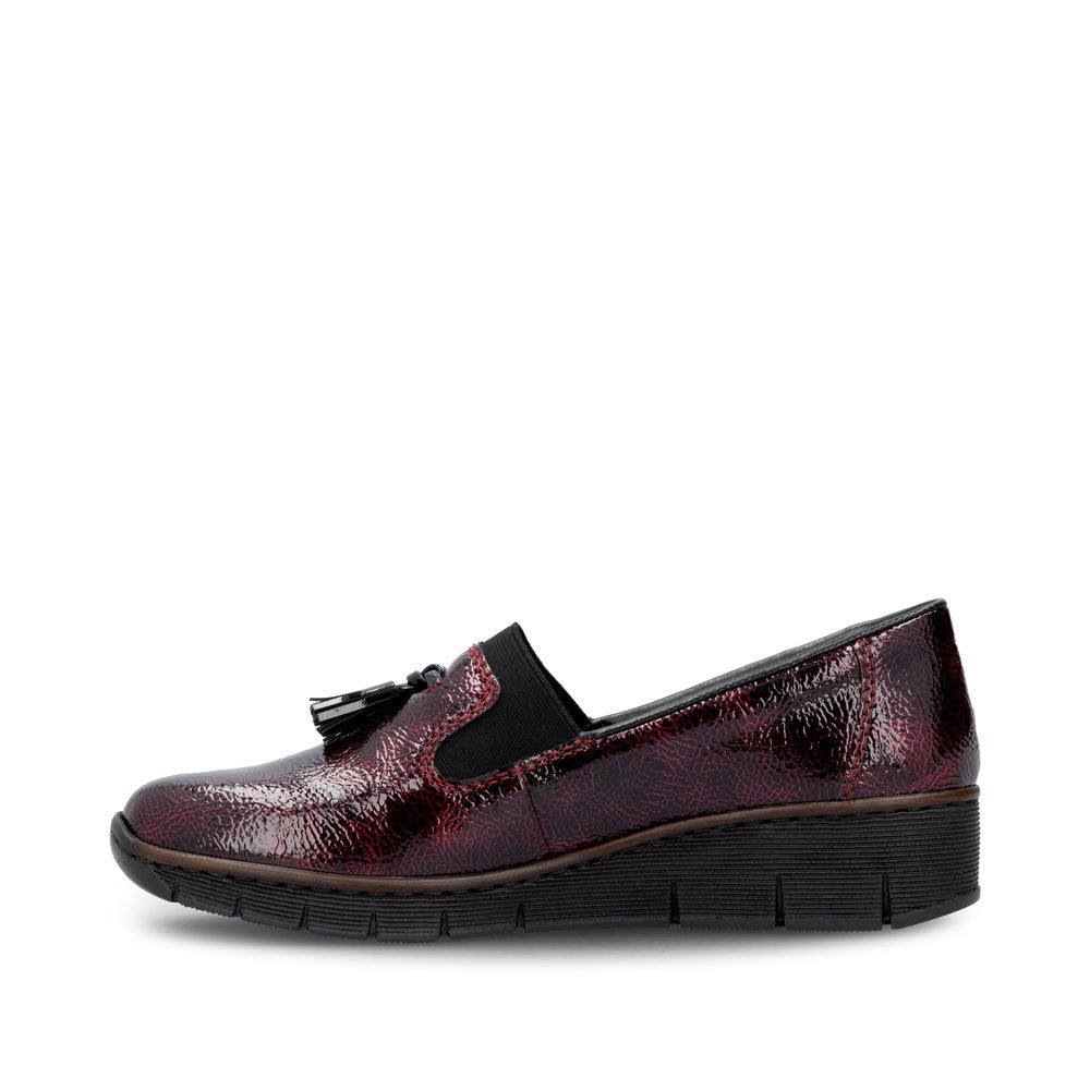 Mocassins Rieker Femme L5361 - Confort Et Style | Semelle Intérieure à Picots | Noir Classique