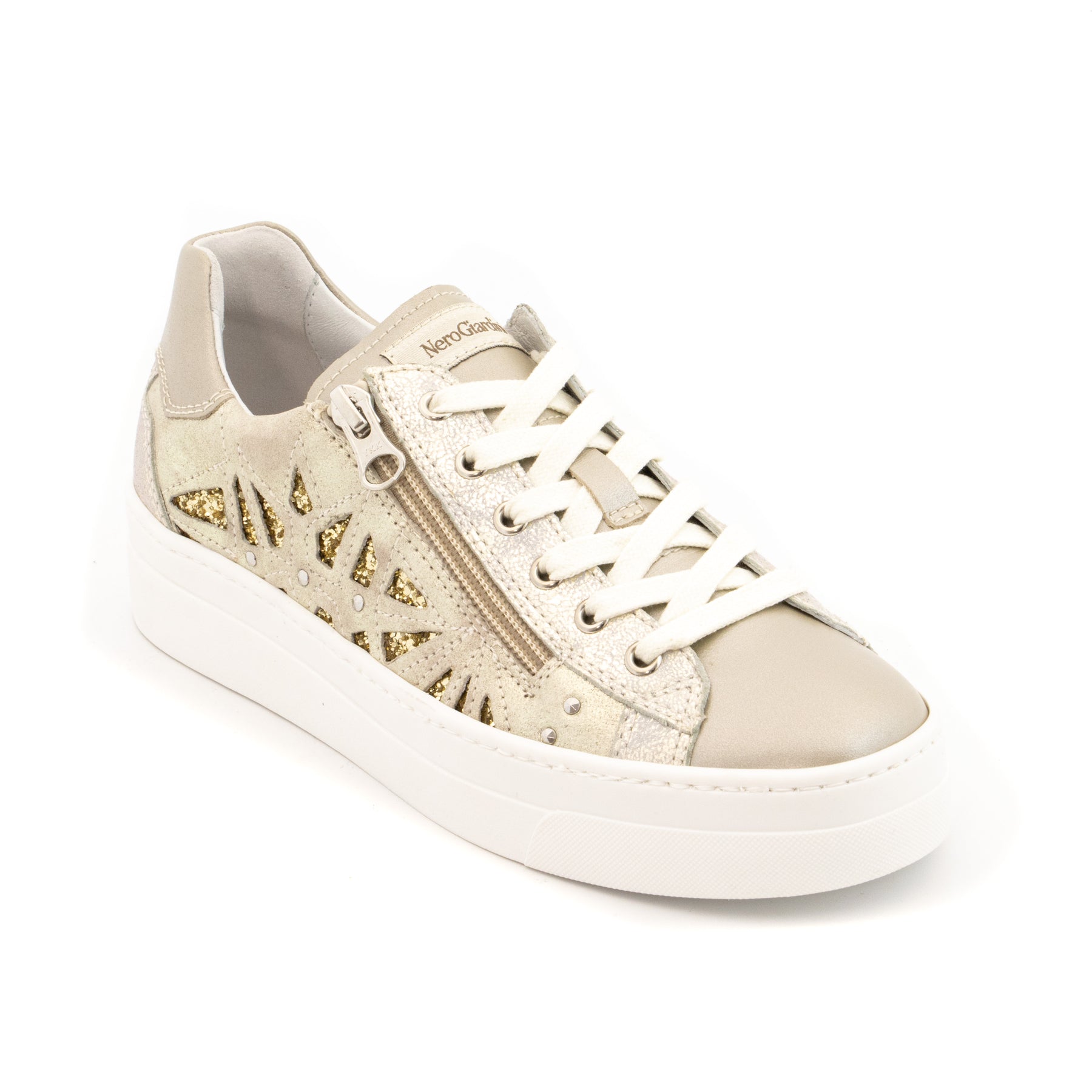 Basket cuir NERO GIARDINI Femme champagne Chaussures Grassler