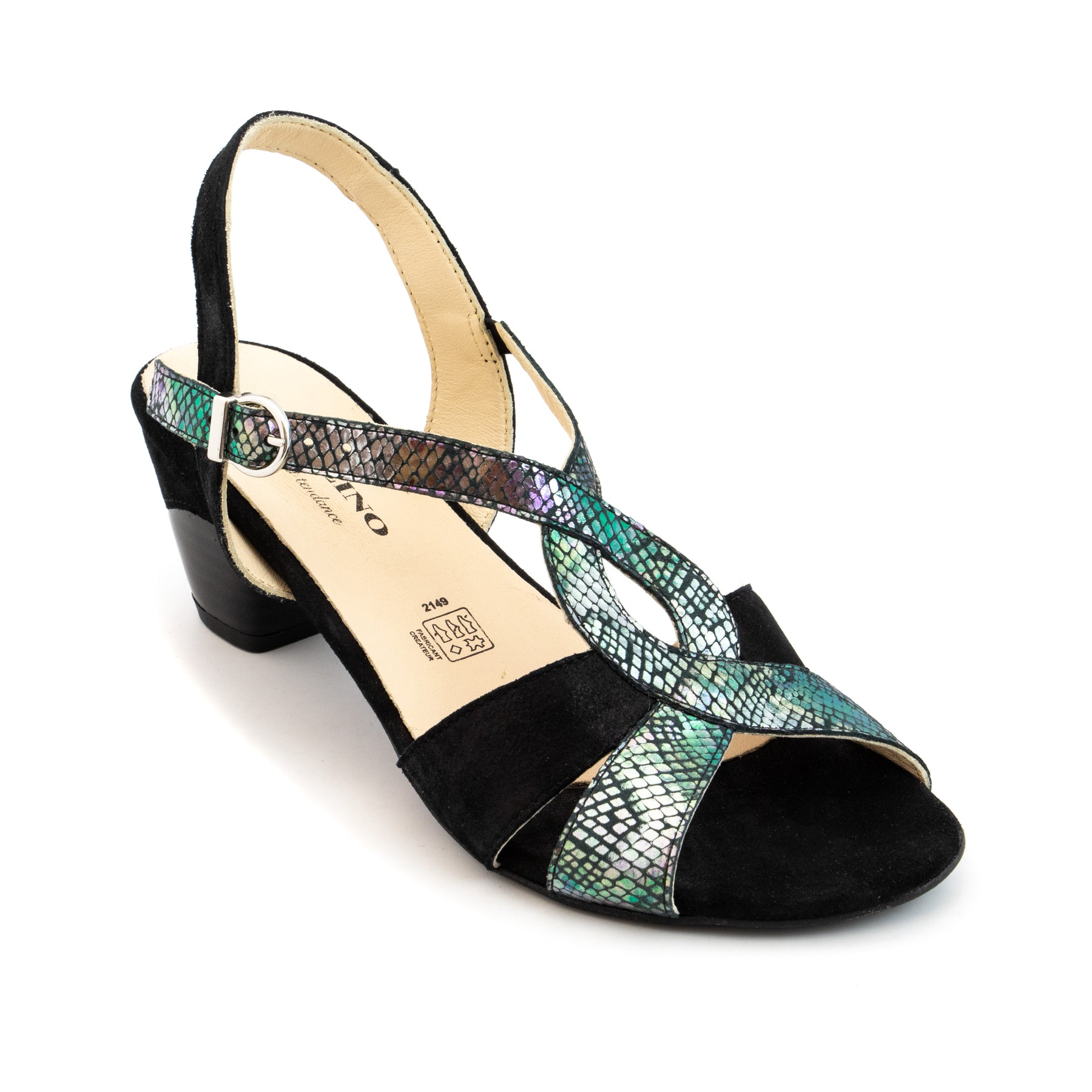 Sandales talon GEO REINO Femme noir Chaussures Grassler